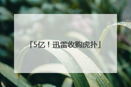 5亿！迅雷收购虎扑